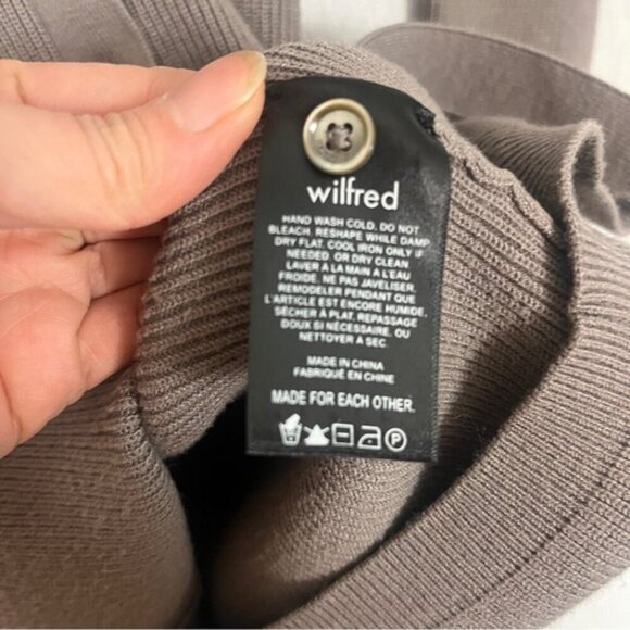 Wilfred Aritzia Cove ribbed collar button up sweater dress Sz 2XS - Picture 9 of 13